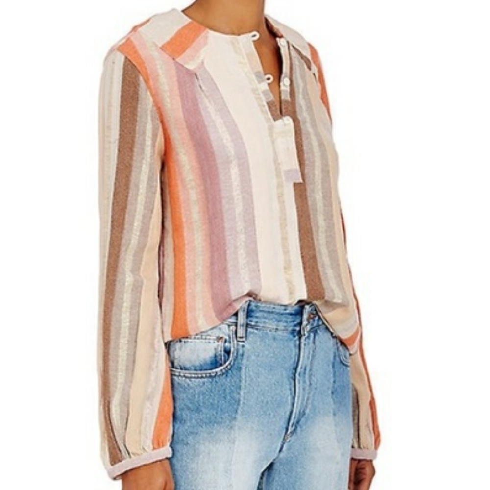 Ace & Jig Edie Striped CottonTunic Top‎ in Halo Sz S